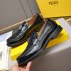 Fendi O'Lock loafers in black leather.