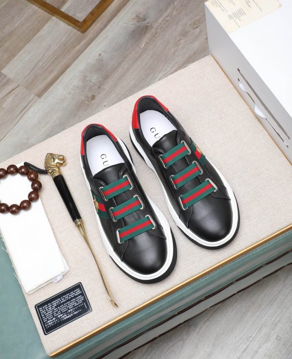 Gucci Ace Logo Strap Sneakers.