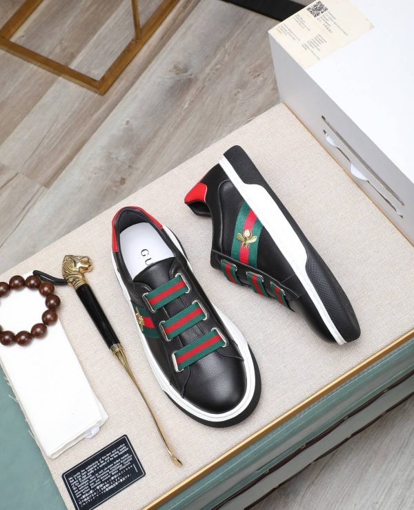 Gucci Ace Logo Strap Sneakers.