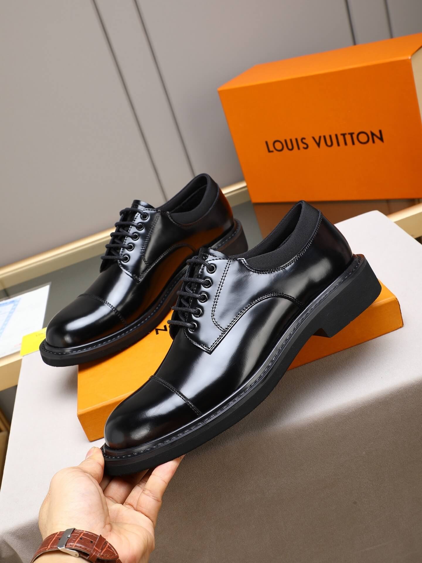 Louis Vuitton Derby Shoe - Black Patent Cap-Toe - LV Flex Urban 5 Louis Vuitton LV Flex Derby shoes