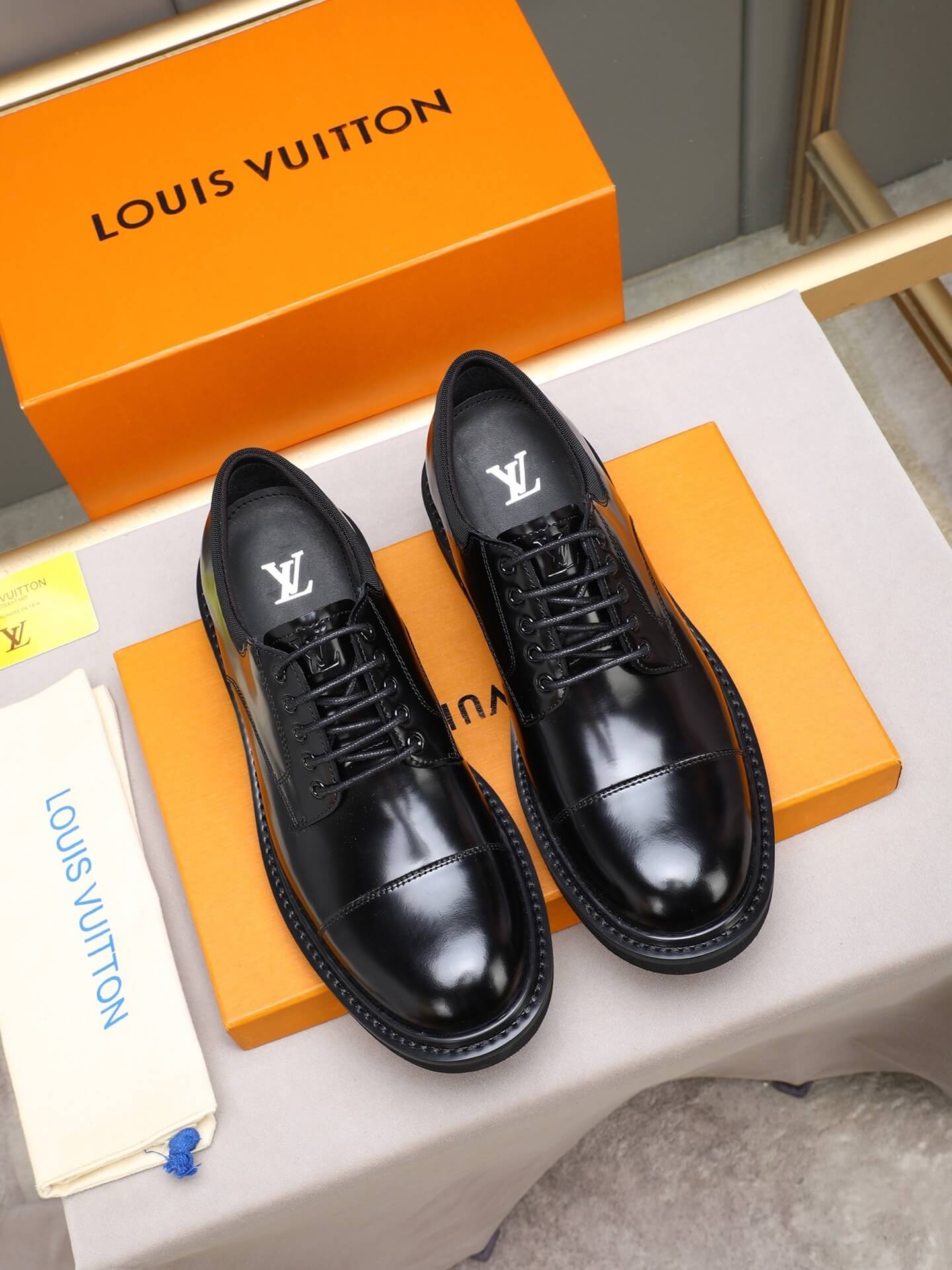 Louis Vuitton Derby Shoe - Black Patent Cap-Toe - LV Flex Urban 10 Louis Vuitton LV Flex Derby shoes