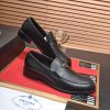 Prada Chocolate brushed leather loafers.