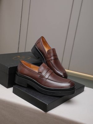Prada- brushed -leather- loafers. (3) Prada brushed leather loafers.