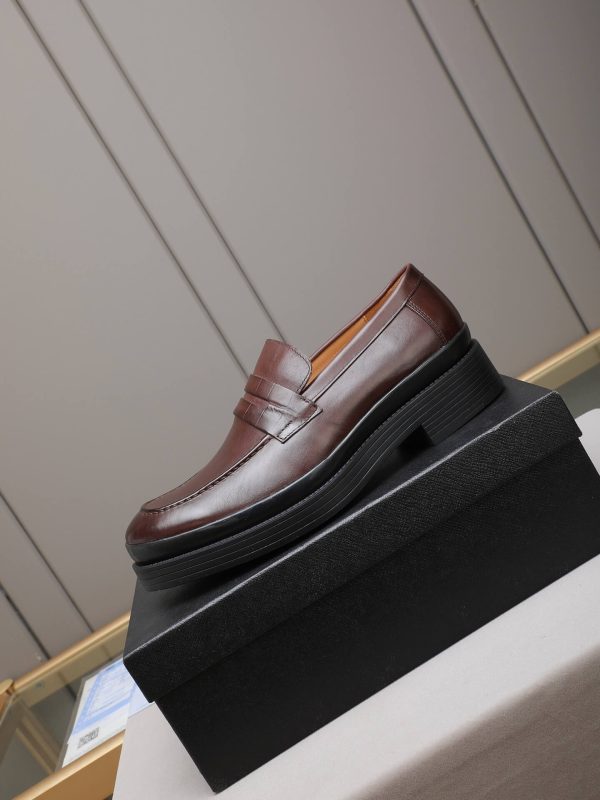 Prada- brushed -leather- loafers. (5) Prada brushed leather loafers.