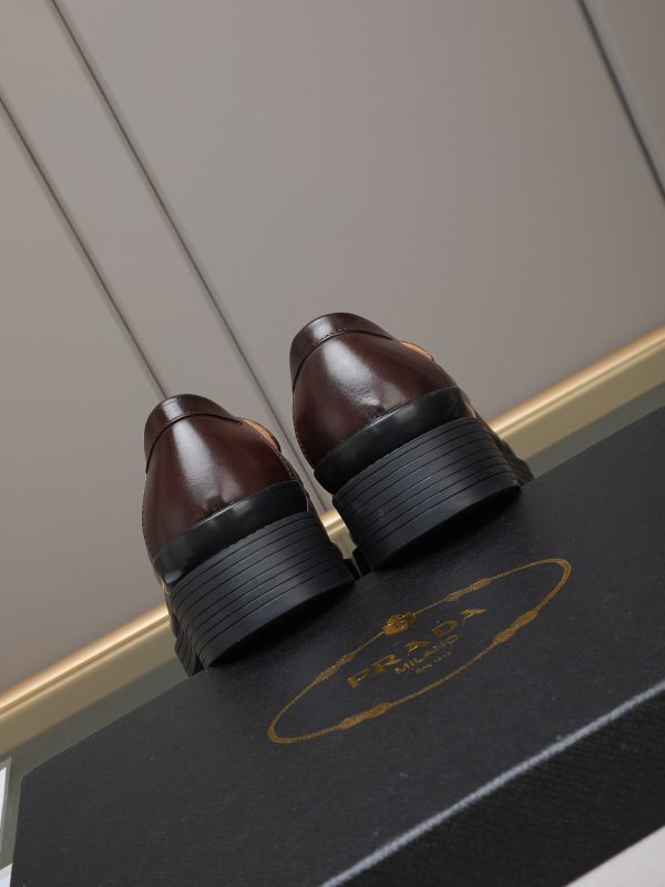 Prada- brushed -leather- loafers. (6) Prada brushed leather loafers.