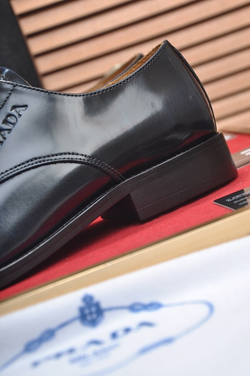 Prada Men's Formal Lace-Up Shoes Blue Patina 3 Prada leather men's oxford dress shoe.