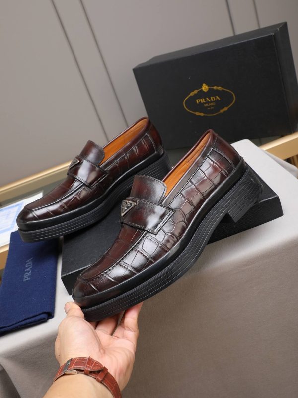 Prada loafers in brushed leather