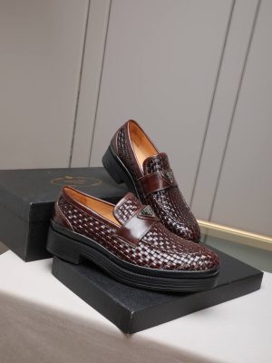 Prada- woven -leather- loafers (1) Prada woven leather loafers.