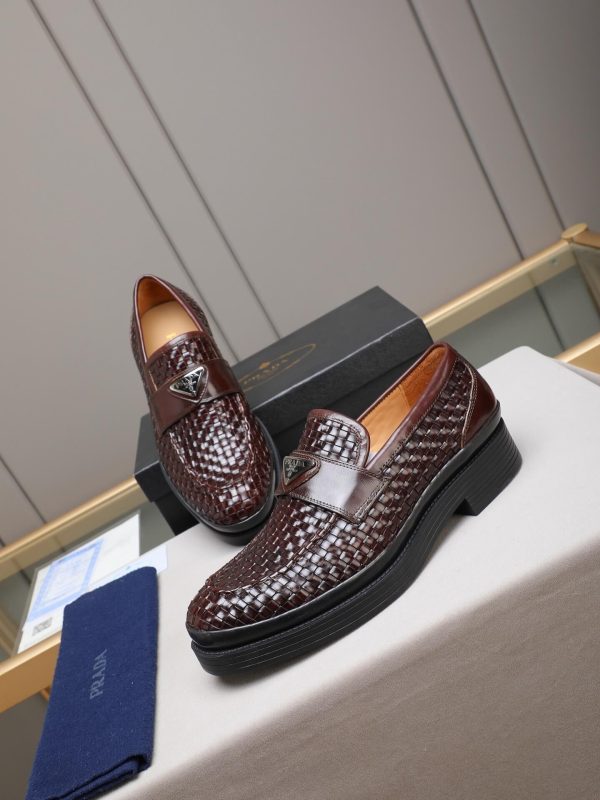 Prada- woven -leather- loafers (6) Prada woven leather loafers.