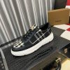 Burberry Leather and Check Terrace Sneakers