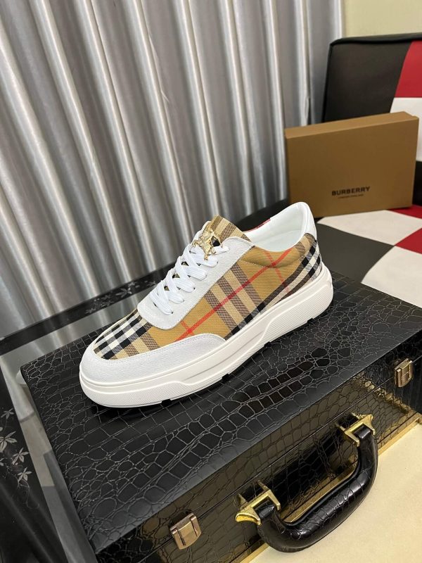 _Burberry- Leather -and -Check -Terrace -Sneakers (1) Burberry Leather and Check Terrace Sneakers