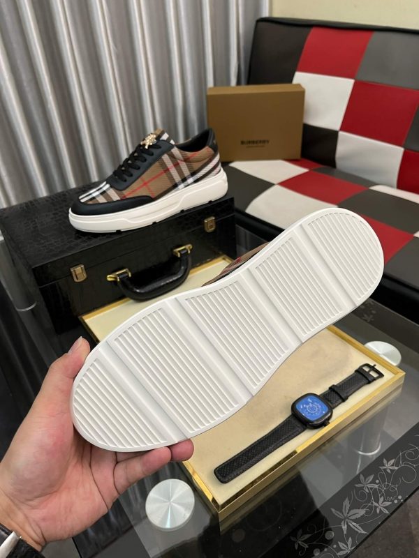 Burberry Leather and Check Terrace Sneakers