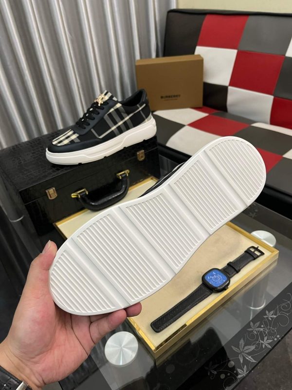 Burberry Leather and Check Terrace Sneakers