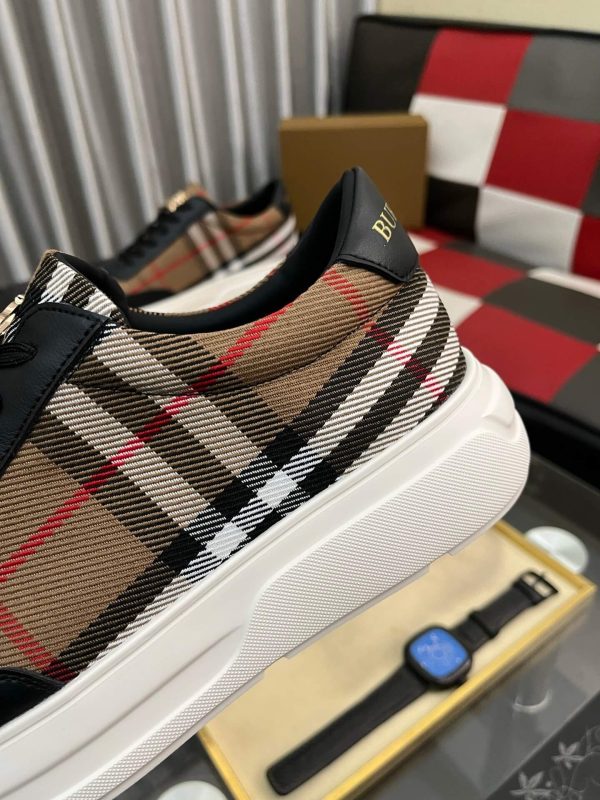 Burberry Leather and Check Terrace Sneakers