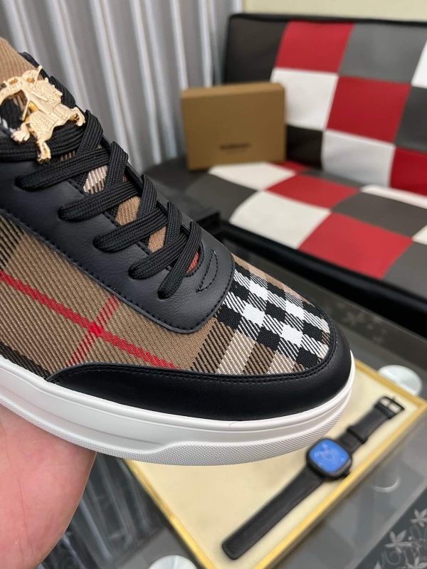 Burberry Leather and Check Terrace Sneakers