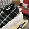 Burberry Leather and Check Terrace Sneakers
