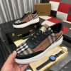 Burberry Leather and Check Terrace Sneakers