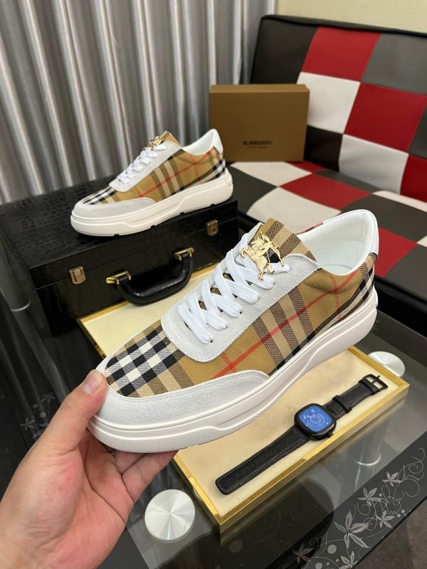 _Burberry- Leather -and -Check -Terrace -Sneakers (6) Burberry Leather and Check Terrace Sneakers