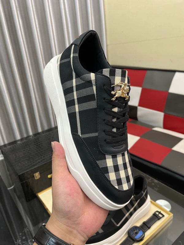 Burberry Leather and Check Terrace Sneakers