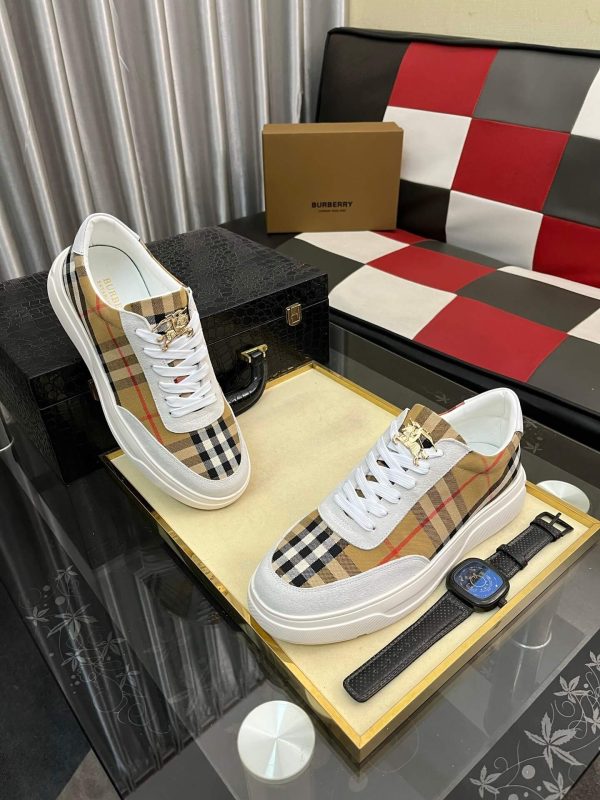 _Burberry- Leather -and -Check -Terrace -Sneakers (8) Burberry Leather and Check Terrace Sneakers