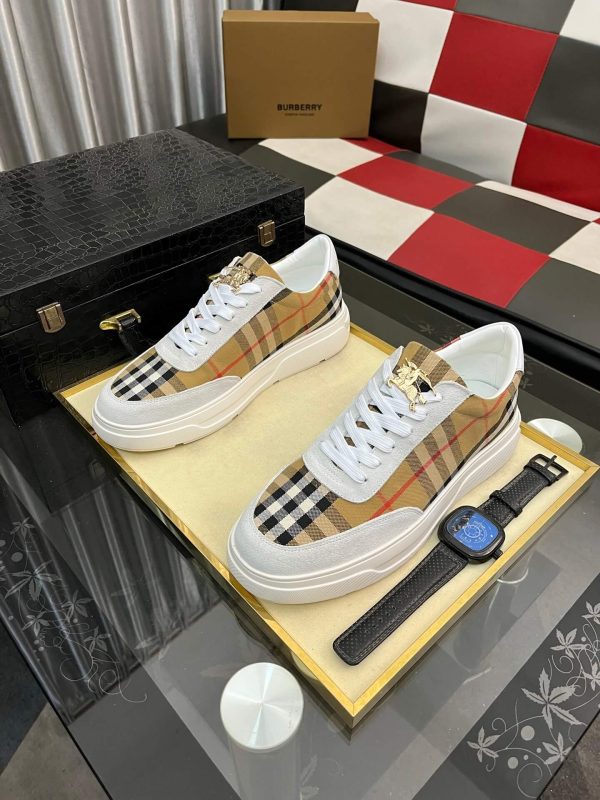 _Burberry- Leather -and -Check -Terrace -Sneakers (9) Burberry Leather and Check Terrace Sneakers