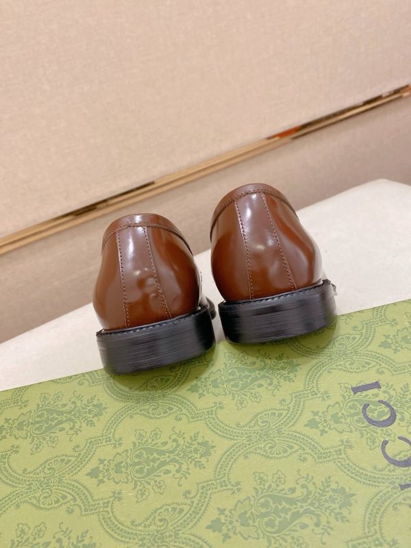 Gucci brown leather penny loafers
