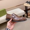 Gucci brown leather penny loafers