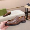 Gucci brown leather penny loafers