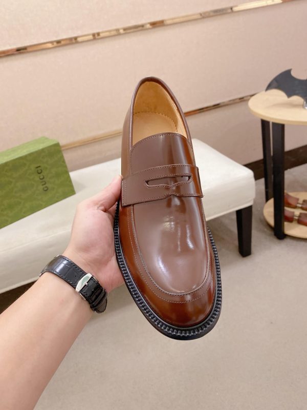 Gucci brown leather penny loafers