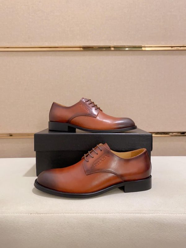 brown men's formal derby shoes.