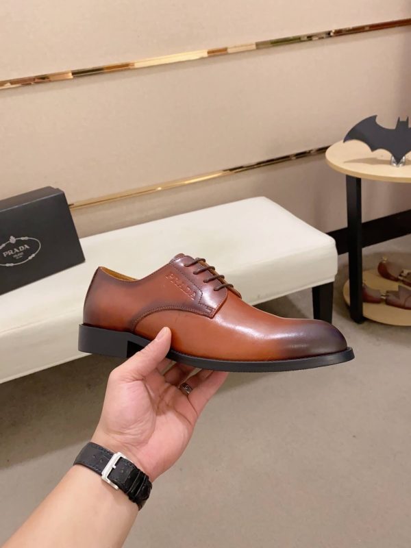 brown men's formal derby shoes.