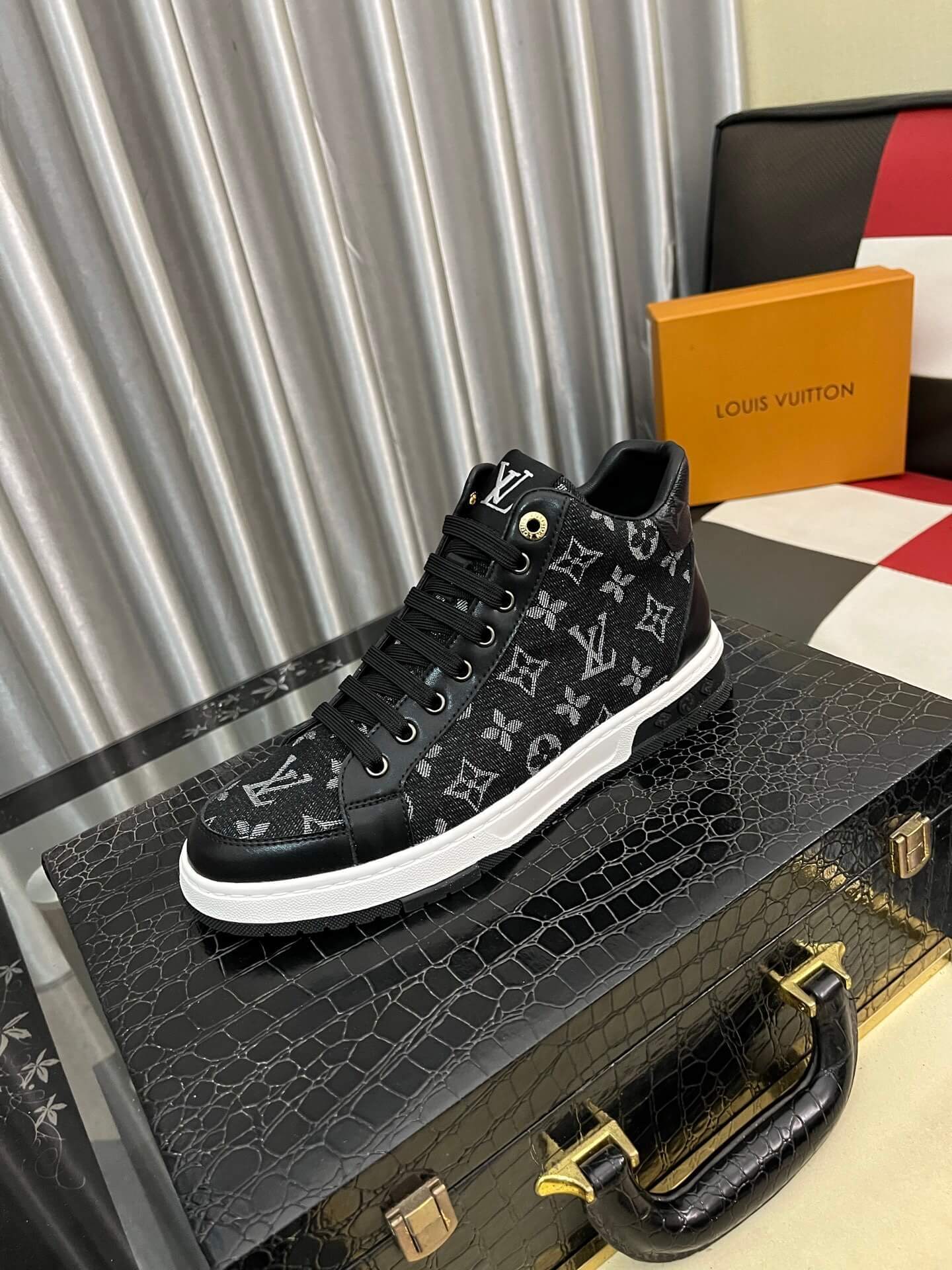 Louis Vuitton Sneaker Boot Stellar Monogram Black Calfskin 8 Louis Vuitton Calfskin Monogram Stellar Sneaker Boots