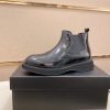 Prada Patent Leather Lasercut Accents Chelsea Boot
