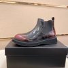Prada Patent Leather Lasercut Accents Chelsea Boot