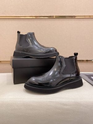 Prada -Patent -Leather -Lasercut -Accents -Chelsea -Boot (2) Prada Patent Leather Lasercut Accents Chelsea Boot