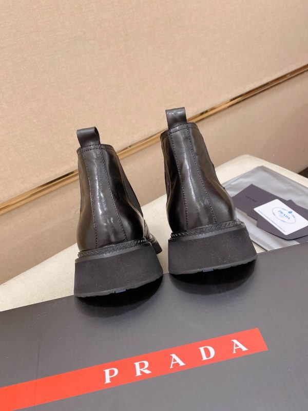 Prada- Patent -Leather -Lasercut- Accents -Chelsea- Boot (3) Prada Patent Leather Lasercut Accents Chelsea Boot