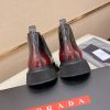 Prada Patent Leather Lasercut Accents Chelsea Boot