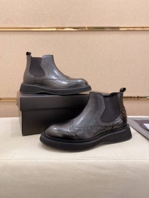 Prada- Patent -Leather -Lasercut- Accents -Chelsea- Boot (4) Prada Patent Leather Lasercut Accents Chelsea Boot
