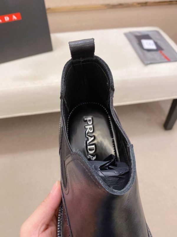 Prada- Patent -Leather -Lasercut- Accents -Chelsea- Boot (5) Prada Patent Leather Lasercut Accents Chelsea Boot