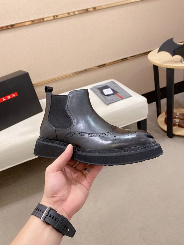 Prada- Patent -Leather -Lasercut- Accents -Chelsea- Boot (7) Prada Patent Leather Lasercut Accents Chelsea Boot