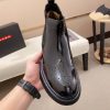 Prada Patent Leather Lasercut Accents Chelsea Boot
