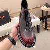 Prada Patent Leather Lasercut Accents Chelsea Boot
