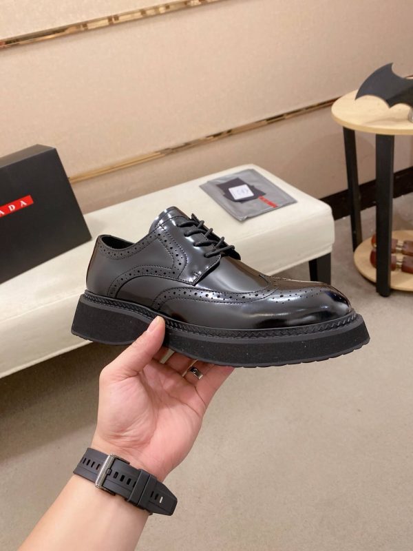 Prada brushed leather derby shoes