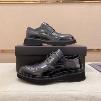Prada brushed leather derby shoes