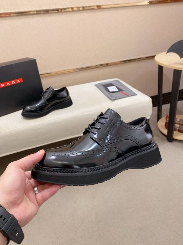 Prada brushed leather derby shoes