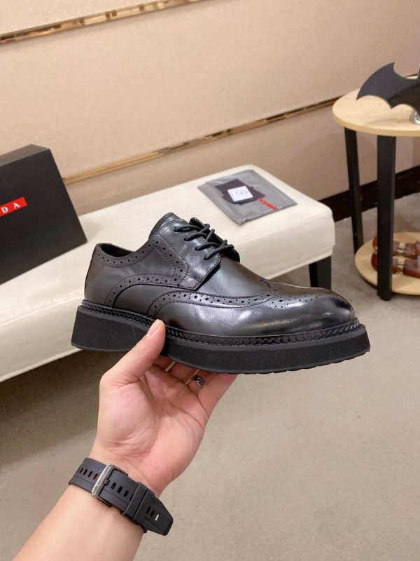 Prada men's black leather