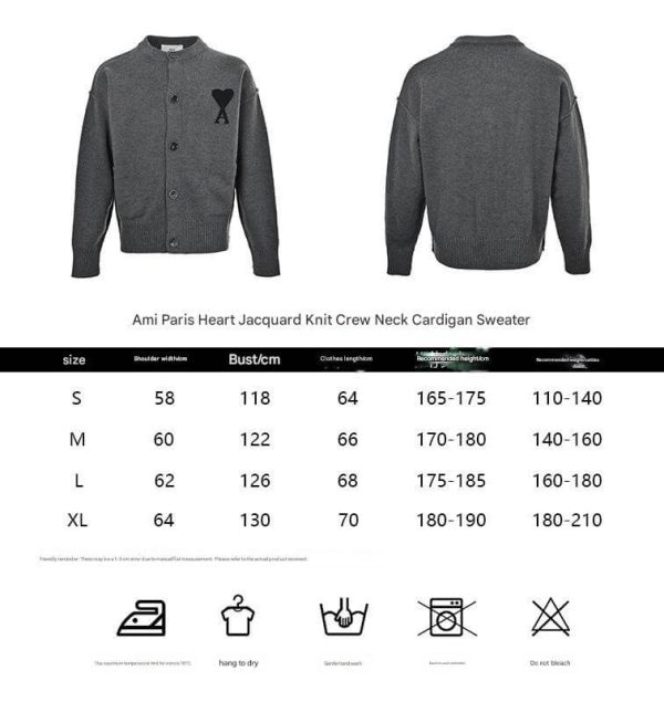 AMI Paris Ami de Cœur Cardigan Sweater- Cream