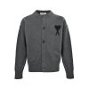 AMI Paris Ami de Cœur Cardigan Sweater- Grey