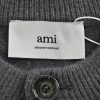 AMI Paris Ami de Cœur Cardigan Sweater- Grey