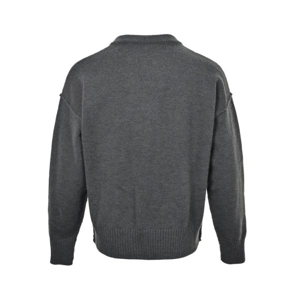 AMI Paris Ami de Cœur Cardigan Sweater- Grey